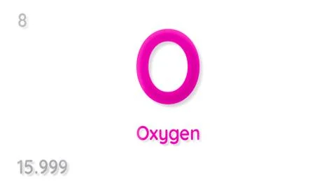 Oxygen chemical element  physics and chemistry illustration backdrop Stock Illustration