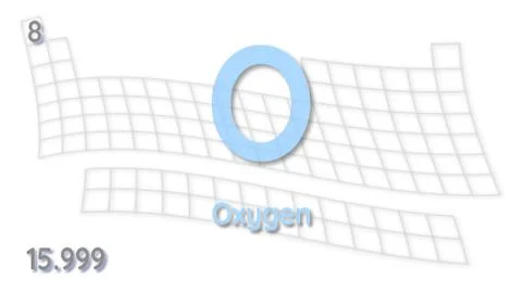 Oxygen chemical element  physics and chemistry illustration backdrop 스톡 일러스트