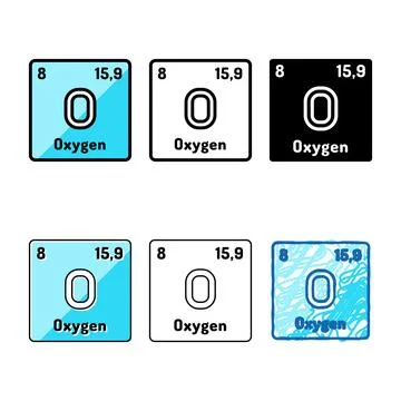 Oxygen chemical forms element color icon vector Ilustración de archivo