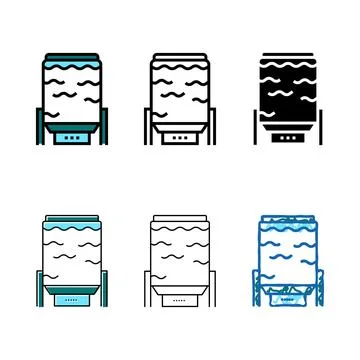 Oxygen delignification system color icon pack vector 库存插图