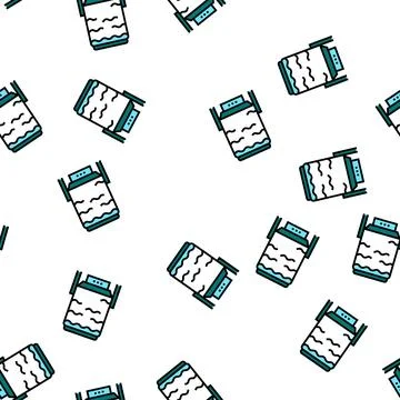 Oxygen delignification system vector seamless pattern 스톡 일러스트
