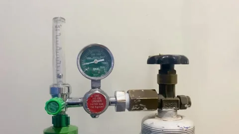 An oxygen device visible in a hospital. Stock Footage 291602857