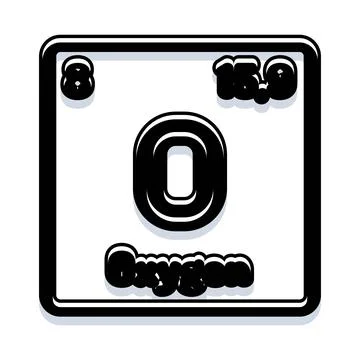 Oxygen element block from periodic table concept Stock Illustration