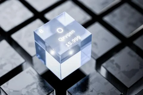 OXYGEN is an element on the periodic table. OXYGEN gas is an element on the.. Illustrazione stock