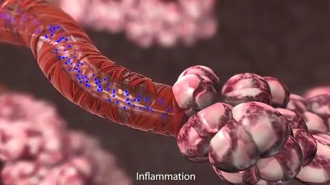 Oxygen exchange in the bronchi Stock Illustration