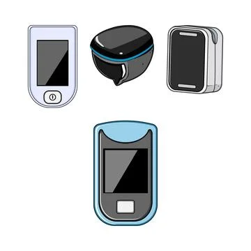 Oxygen fingertip monitors measuring pulse rate devices Stock Illustration