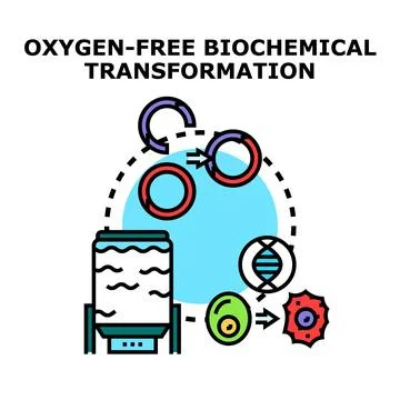 Oxygen free biochemical transformation process vector illustration Stock Illustration