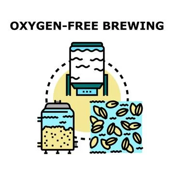 Oxygen free craft beer brewing process cycle Stock Illustration