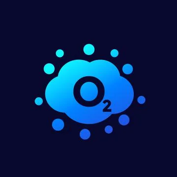 Oxygen gas cloud vector icon Stock Illustration