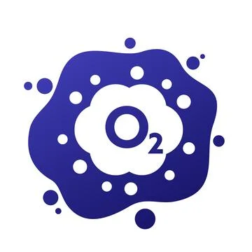 Oxygen gas, O2 icon with a cloud Ilustración de archivo