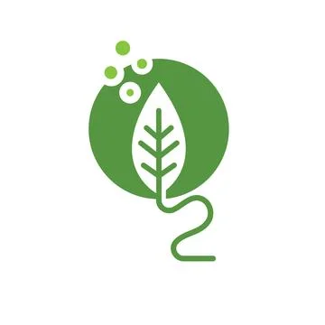Oxygen icon vector leaf  concept design template 库存插图