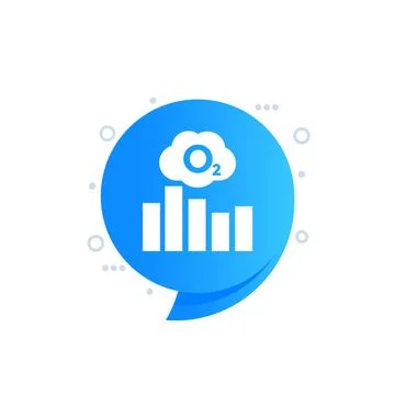 Oxygen level icon with a chart, vector Stock Illustration