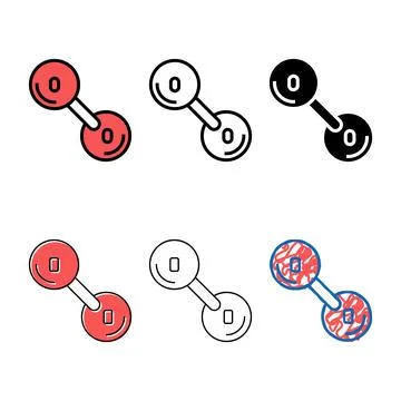 Oxygen molecule color icon vector diversity Stock Illustration