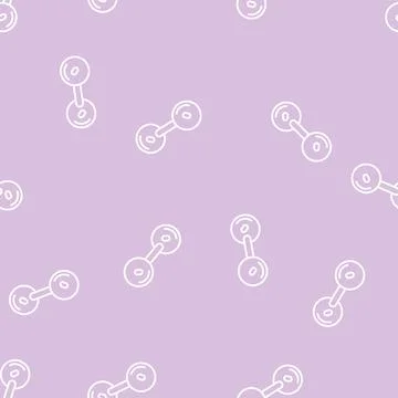 Oxygen molecule line seamless pattern Stock Illustration