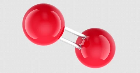 Oxygen molecule, rotation animation seamlessly loopable. 3D rendering isola.. Stock Footage 332792544