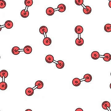 Oxygen molecule vector seamless pattern Stock Illustration