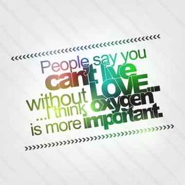 Oxygen is more important than love Stock Illustration