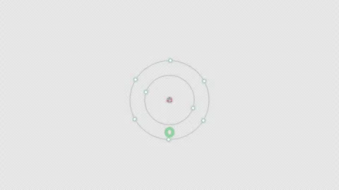 Oxygen O Bohr Atom Model Clean No Text Animation Video Overlay Alpha 4K Stockbeeldmateriaal 339371609