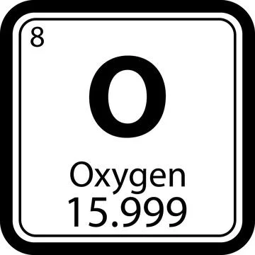 Oxygen O chemical element icon. The chemical element of the periodic table .. Stock Illustration
