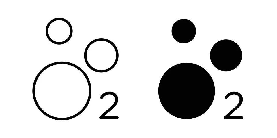 Oxygen O2 icon vector, symbol, logo illustrations Stock Illustration
