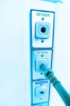 Oxygen outlet in operating room Stock Photos