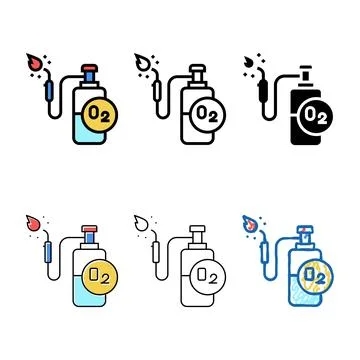Oxygen pack cylinder for welding color icon vector Stock Illustration