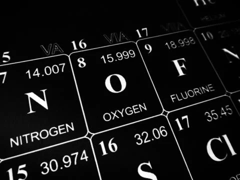 Oxygen on the periodic table of the elements Foto stock