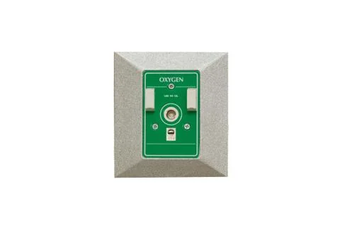 Oxygen  plug on wall ,isolate Stock Photos