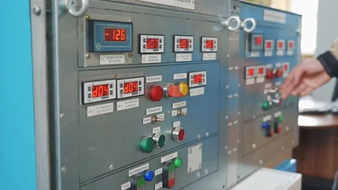 Oxygen production workshop control panel Stock Footage 151358006