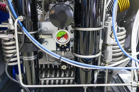 Oxygen pump for diving activities Stock Photos