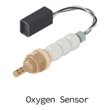 Oxygen sensor icon, isometric 3d style Ilustração Stock