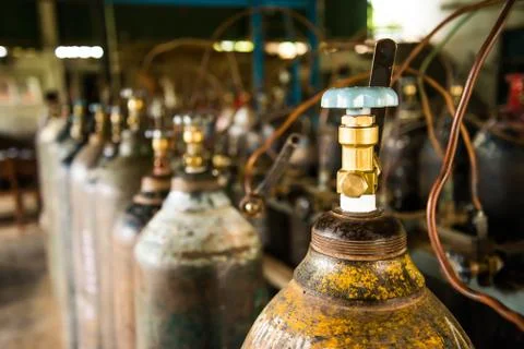 Oxygen tank background Stock Photos