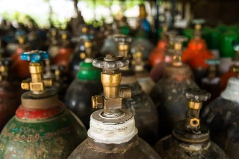 Oxygen tank background Stock-Fotos