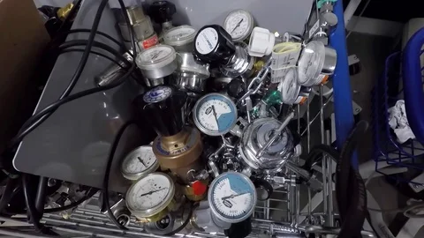Oxygen tank gauges Stock Footage 125627495