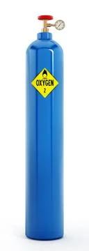 Oxygen tank isolated on white background. 3D illustration Stock Illustration
