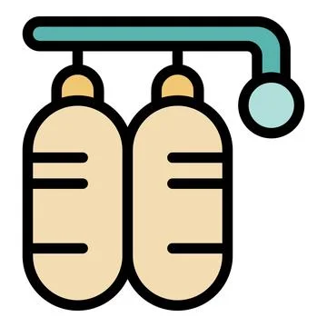 Oxygen tanks hanging on a support, providing emergency oxygen supply Stock Illustration