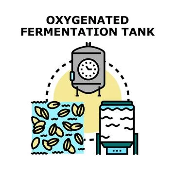 Oxygenated fermentation tank process vector illustration Stock Illustration