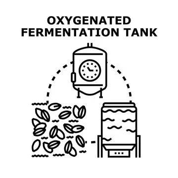 Oxygenated fermentation tank process vector illustration Stock Illustration