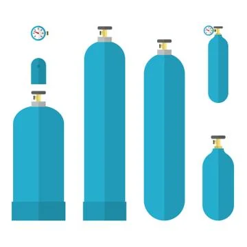 Oxygene tanks set Stock Illustration