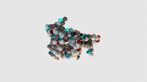 Oxytocin Hormone Molecule 3D Animation Rotating Love Bonding Hormone Stockbeeldmateriaal 345669102