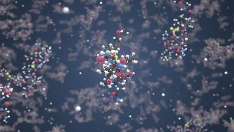 Oxytocin molecule. Molecular model. Looping seamless 3d animation Stock Footage 154622391