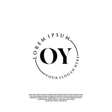 OY Initial handwriting logo design Stock Illustration