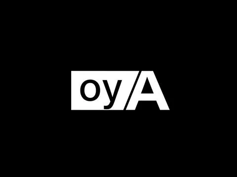 OYA Logo and Graphics design vector art, Icons isolated on black background Illustrazione stock