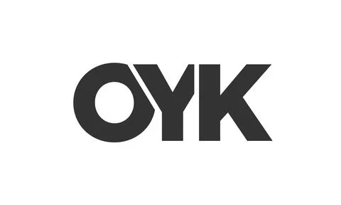 OYK logo design template with strong and modern bold text. Initial based ve.. Illustrazione stock