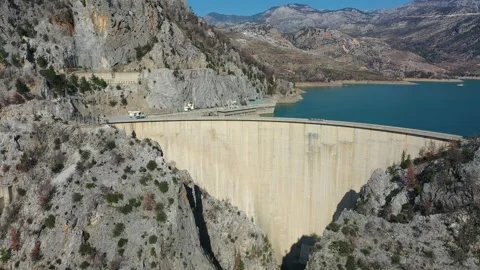 Oymapinar Dam Over Manavgat River, Turkey.  Stock Footage 233607366