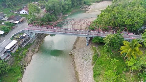 OYO River Red Bridge Stock Footage 246793391