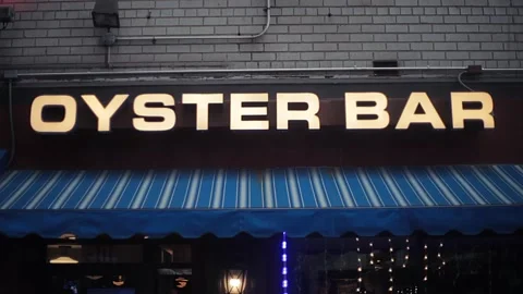 Oyster Bar Sign Stock Footage 190769460