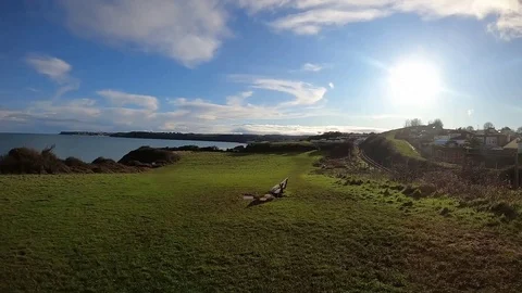 Oyster Bend, Torbay: Point of view (POV) coastal walking (TIMELAPSE, NO AUDIO) Stock Footage 121724469