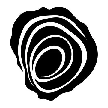 Oyster black vector icon on white background Illustrazione stock