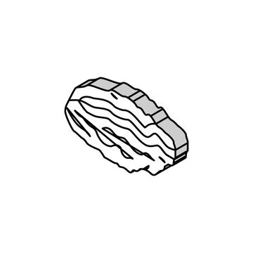 Oyster closed shell isometric icon vector illustration Illustrazione stock
